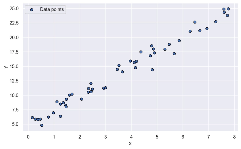 Figura 2: Dataset di 50 osservazioni Grafico di un dataset con cinquanta osservazioni