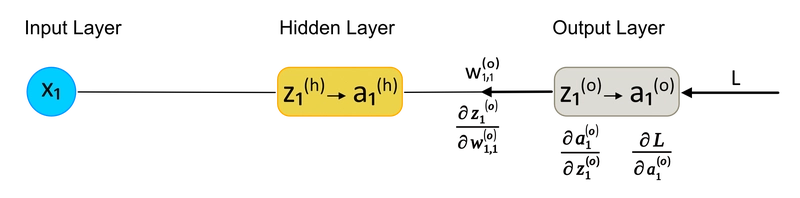 Figura 2: Fase di Backpropagation #1 Diagramma della fase di Backpropagation, considerando l'Output Layer